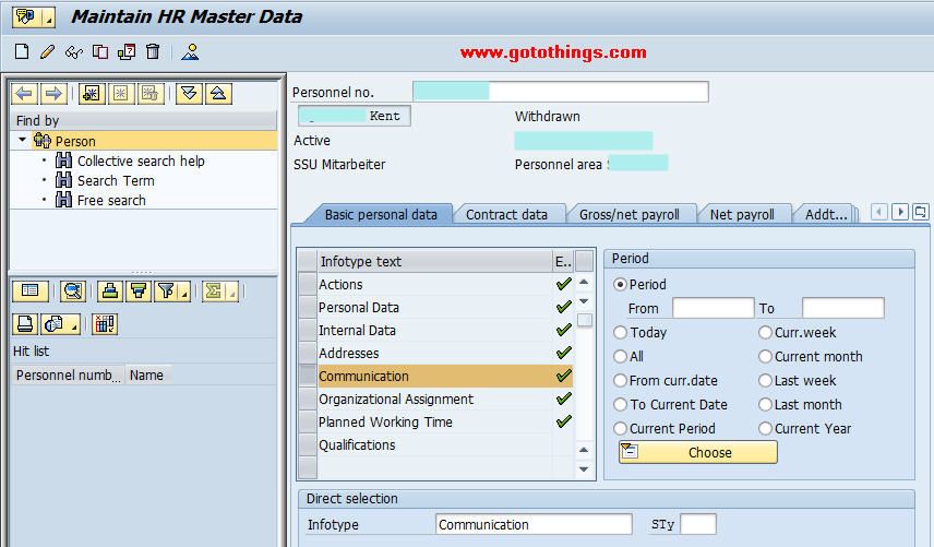 PA30 - Maintain HR Master Data