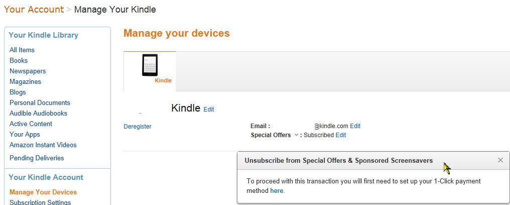 Removing Kindle Paperwhite Special Offers in Singapore