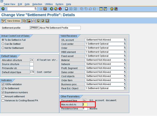 Change View Settlement Profile