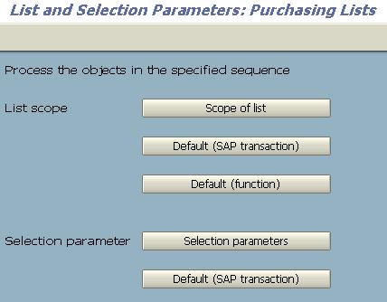 Purchase Order List Configuration