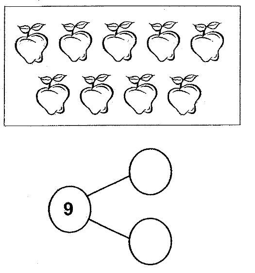 Fill in the number bond to show the two parts