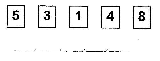 Arrange numbers in order